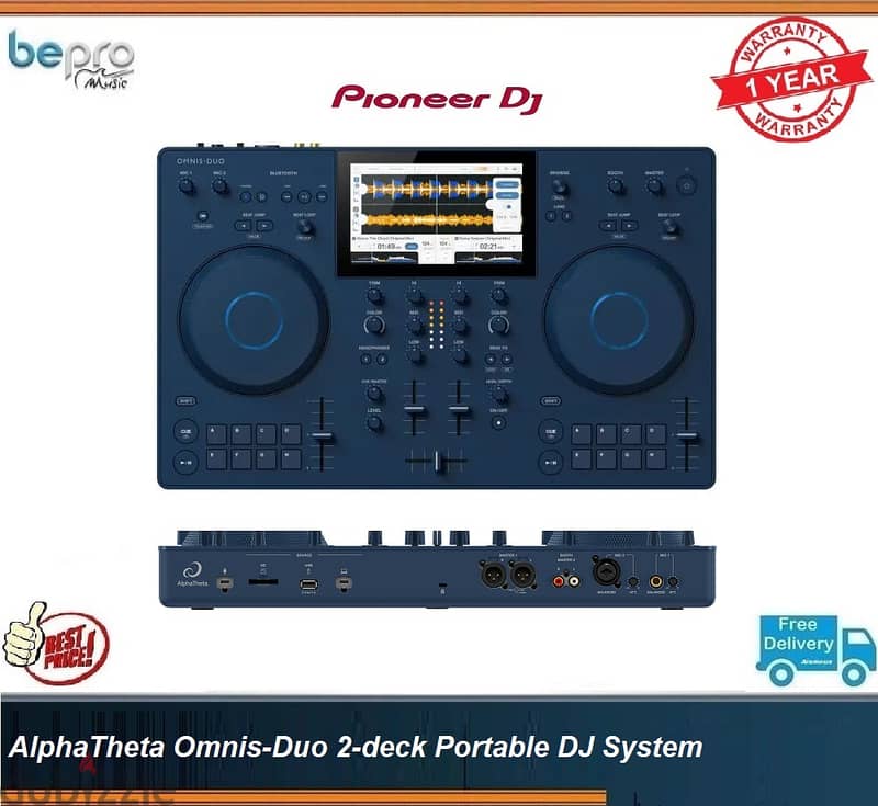 AlphaTheta Omnis-Duo 2-deck Portable DJ System,Pioneer DJ Omnis Duo 0
