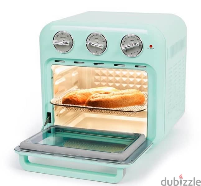Compact oven with retro look - mint green and Black 16L 1300W 4
