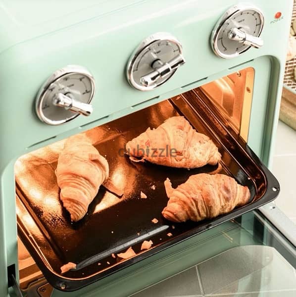 Compact oven with retro look - mint green and Black 16L 1300W 5