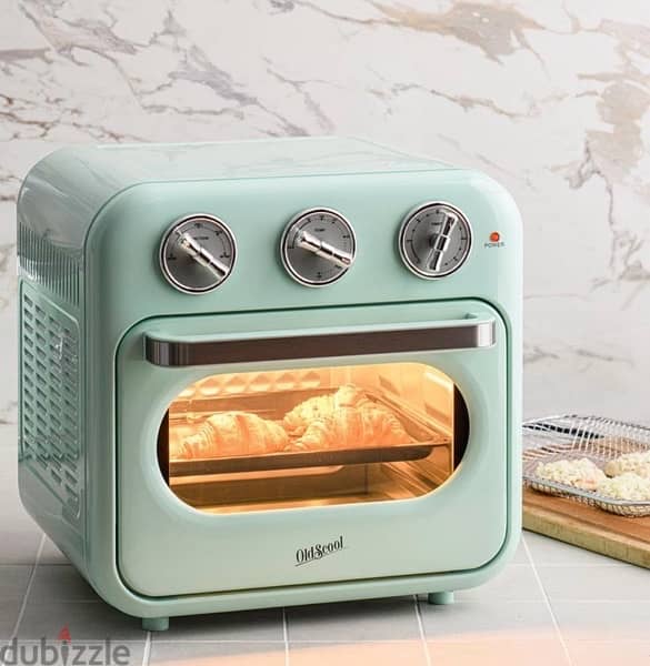 Compact oven with retro look - mint green and Black 16L 1300W 6