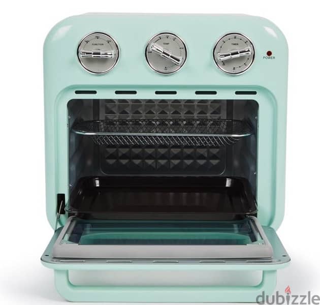 Compact oven with retro look - mint green and Black 16L 1300W 7