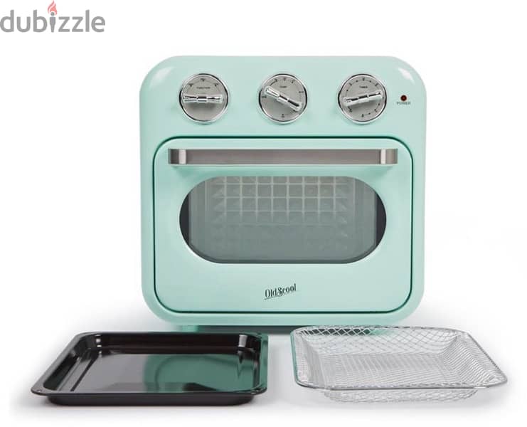 Compact oven with retro look - mint green and Black 16L 1300W 8