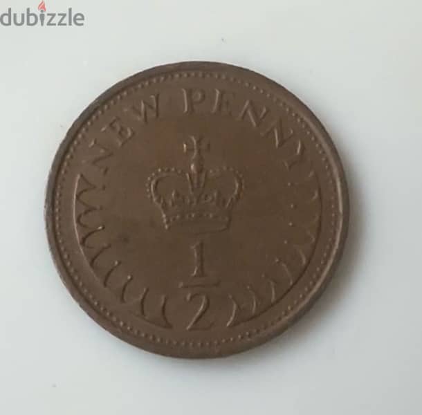 Queen Elizabeth II 1/2 penny 1971 1