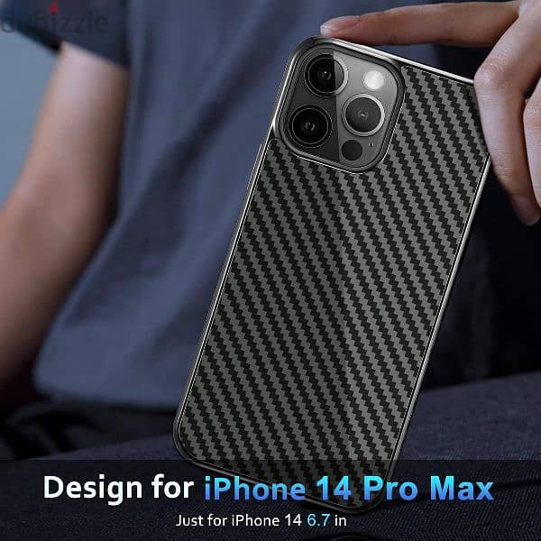 iPhone 14 Pro Max Case 6.7 inch, Compatible with Magsafe, Carbon Fiber 1
