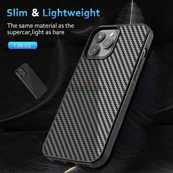 iPhone 14 Pro Max Case 6.7 inch, Compatible with Magsafe, Carbon Fiber 2