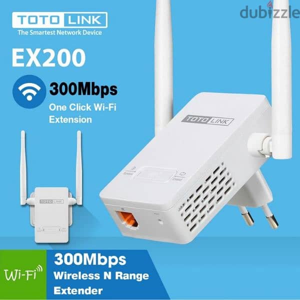 TotoLink EX200 300Mbps Repeater 2.4G Wireless N Range Extender 2
