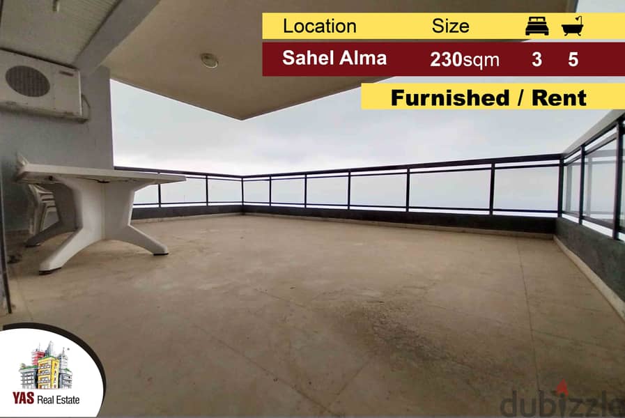 Sahel Alma 230m2 | Luxury | Furnished | Rent | Open View | YV / ELO | 0