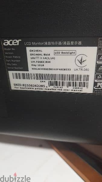 monitor Gaming Pc ACER 24inch 144 hrs 1