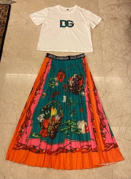 Dolce & Gabbana Set Top and Skirt size L fits M New Condition 0