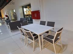 set of aluminum table and 6 chairs 0