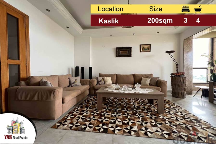 Kaslik 200m2 | Well Maintained | Classic | Well Lighted | EH | 0