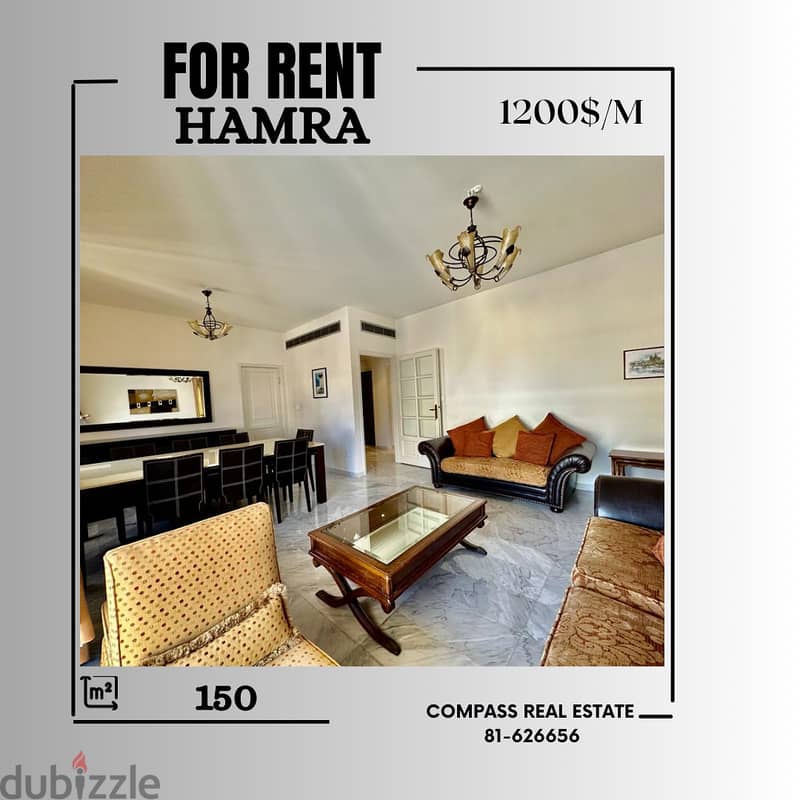 A Beautifully Designed Apartment for Rent in Hamra. 0