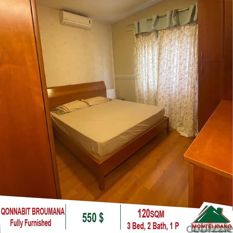 550$!! Apartment for rent located in Qonnabit Broumana 5
