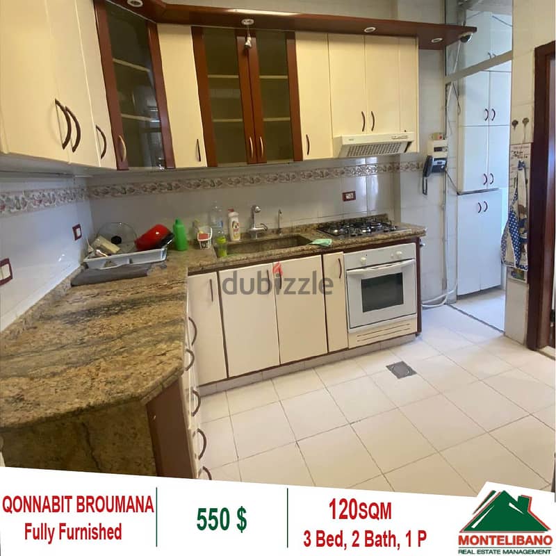 550$!! Apartment for rent located in Qonnabit Broumana 6