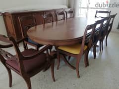 Solid wood carved dining room & dressoir  غرفة صفرة خشب حفرودرسوار 0