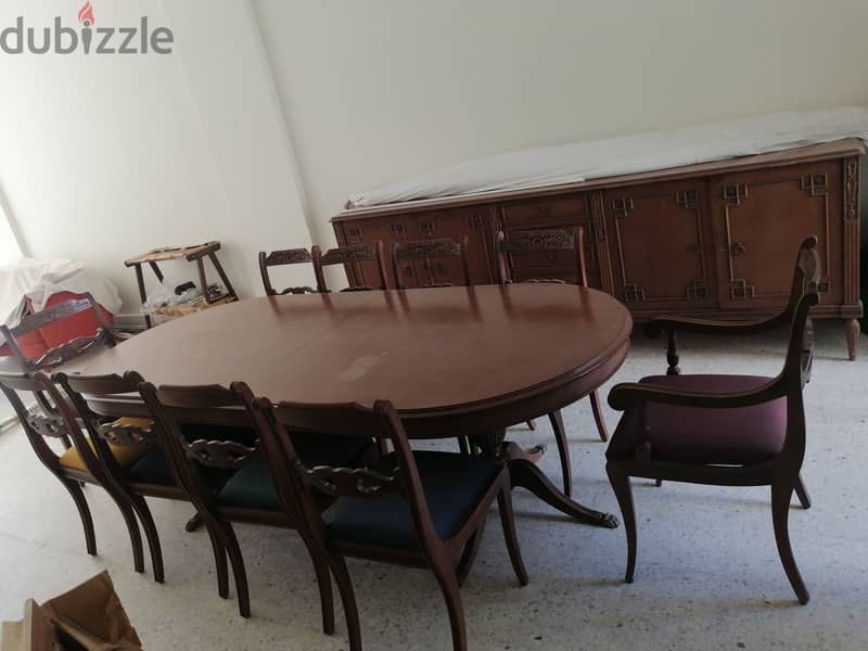 Solid wood carved dining room & dressoir  غرفة صفرة خشب حفرودرسوار 6