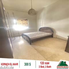 300$!!! Apartment for rent located in Kornich El Nahr!! 0