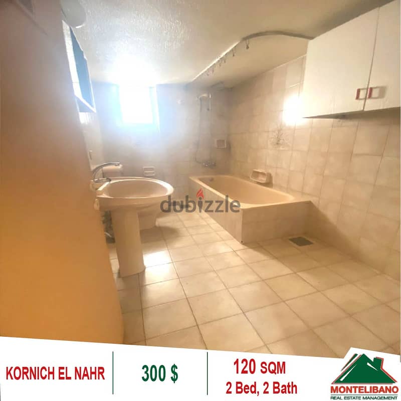 300$!!! Apartment for rent located in Kornich El Nahr!! 2