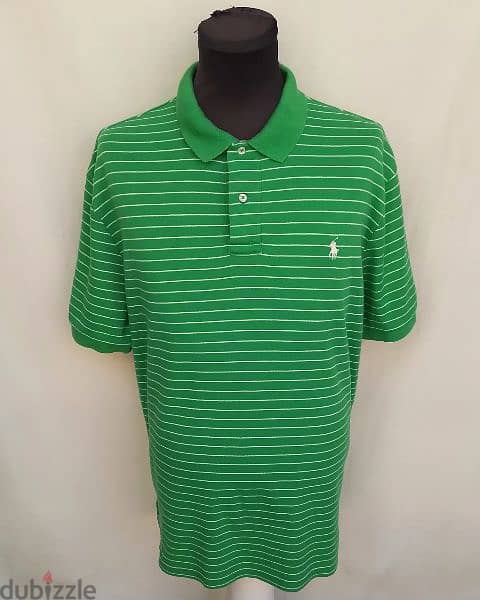 Original "Polo by Ralph Lauren" Green White Button Shirt Size Men L/XL 0