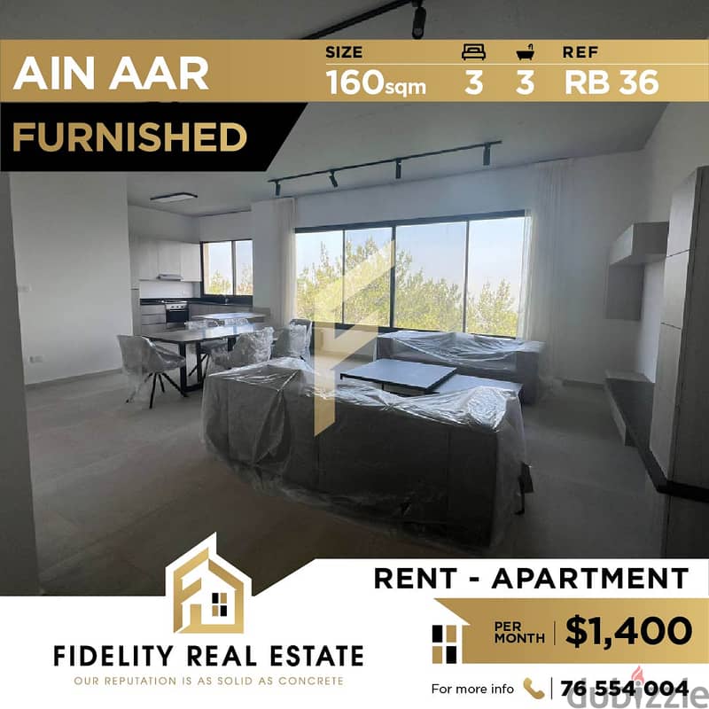 Furnished apartment for rent in Ain Aar RB36 0