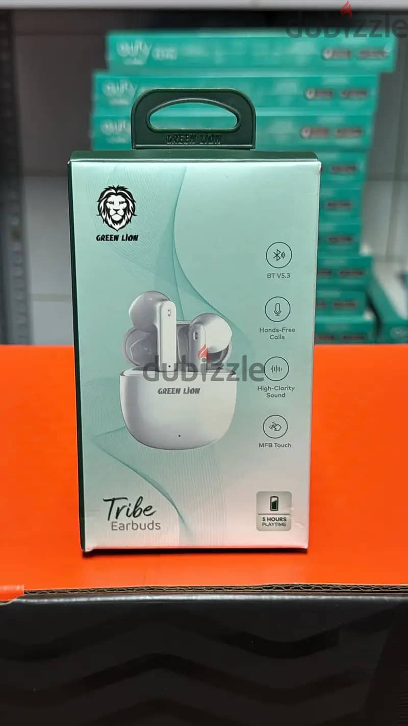 Green lion tribe earbuds white exclusive & original price 0