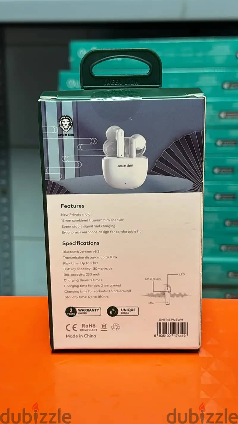Green lion tribe earbuds white exclusive & original price 1