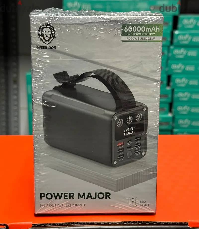 Green lion power major power bank 60000mah pd 20w original & new price 0