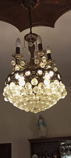 copper chandelier with crystals 0