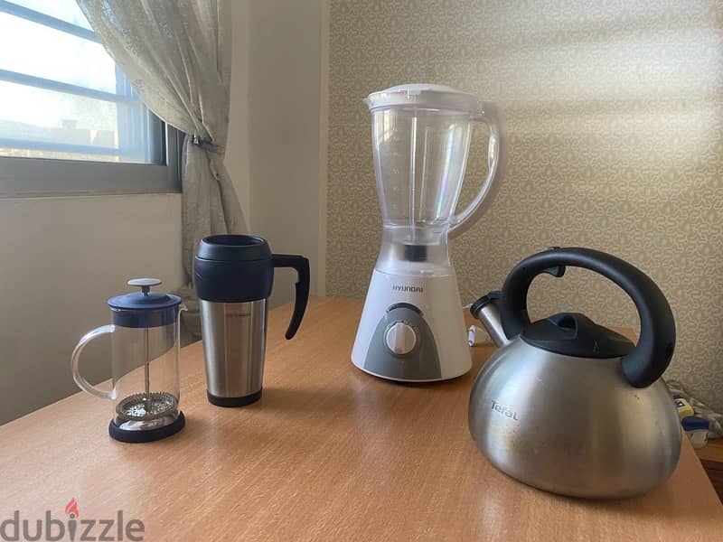 blender Hyundai + kettle tefal + coffe thermos leifheit + French press 0