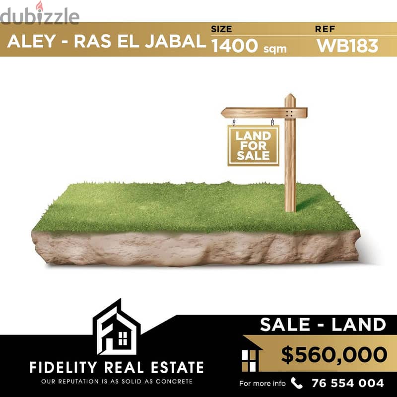 Land for sale in Aley ras el jabal WB183 0
