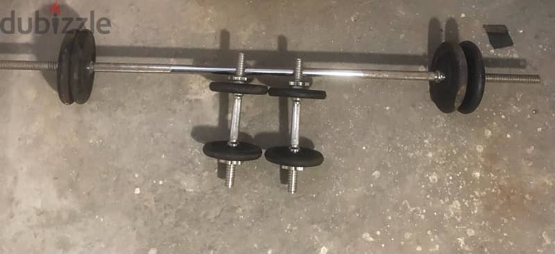 3 in 1 bench + axe + 28kg plates+ pull up bar + elastic bands 0