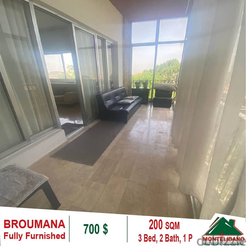 700$!! Fully Furnished Apartment for rent located in Broumana 2