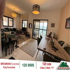 125,000$!!! Fully Furnished Apartment  for Sale  in Broumena el ouyoun