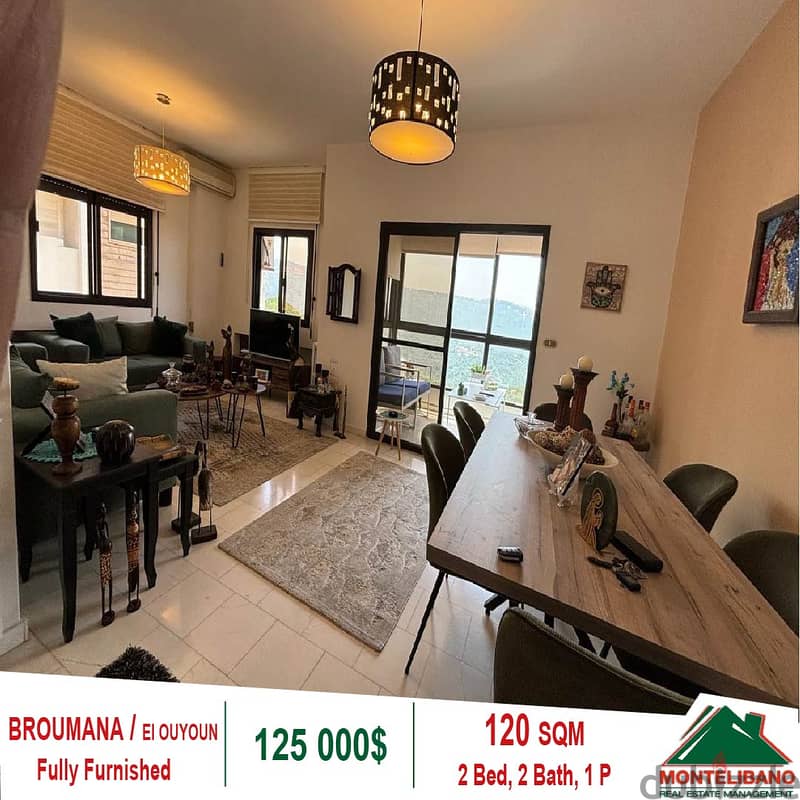 125,000$!!! Fully Furnished Apartment  for Sale  in Broumena el ouyoun 0