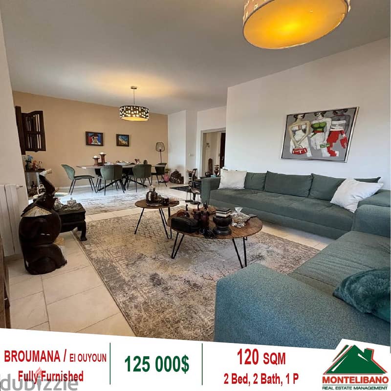 125,000$!!! Fully Furnished Apartment  for Sale  in Broumena el ouyoun 1
