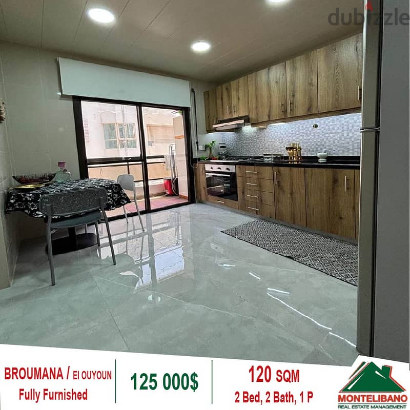 125,000$!!! Fully Furnished Apartment  for Sale  in Broumena el ouyoun 3