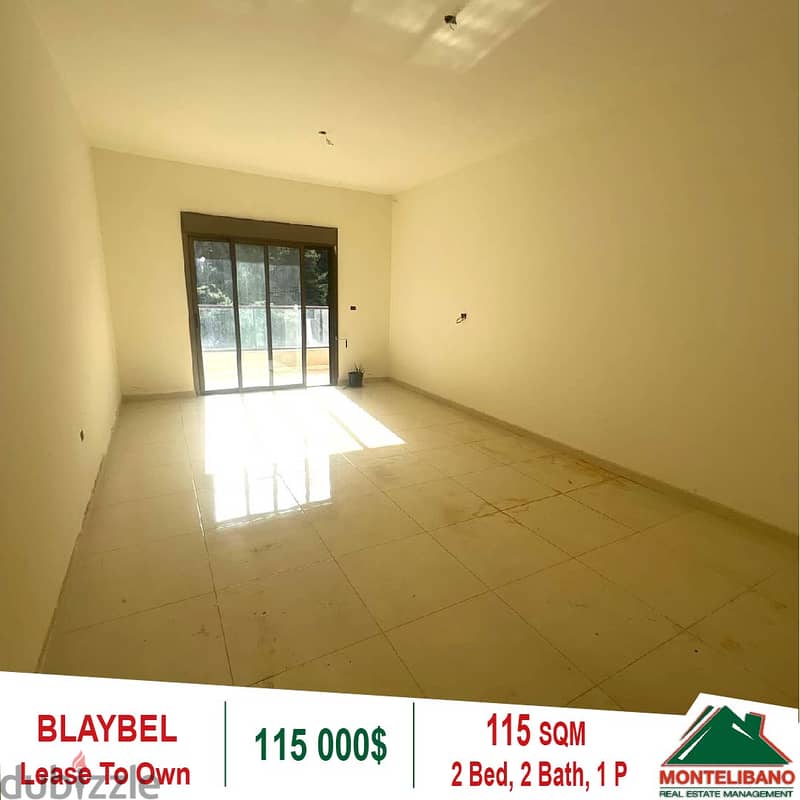 115,000!! Lease To Own Apartment for Sale located in Blaybel!! 2