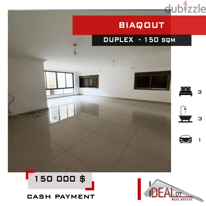 Duplex for sale in Biaqout 150 sqm ref#EH565 0