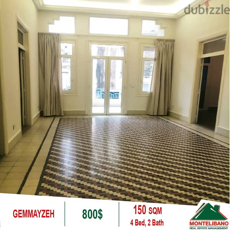 800$!! Apartment for Rent located in Gemmayze!! 0