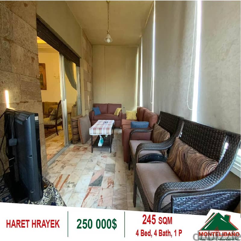 250,000$!! Apartment for Sale located in Haret Hreik 1