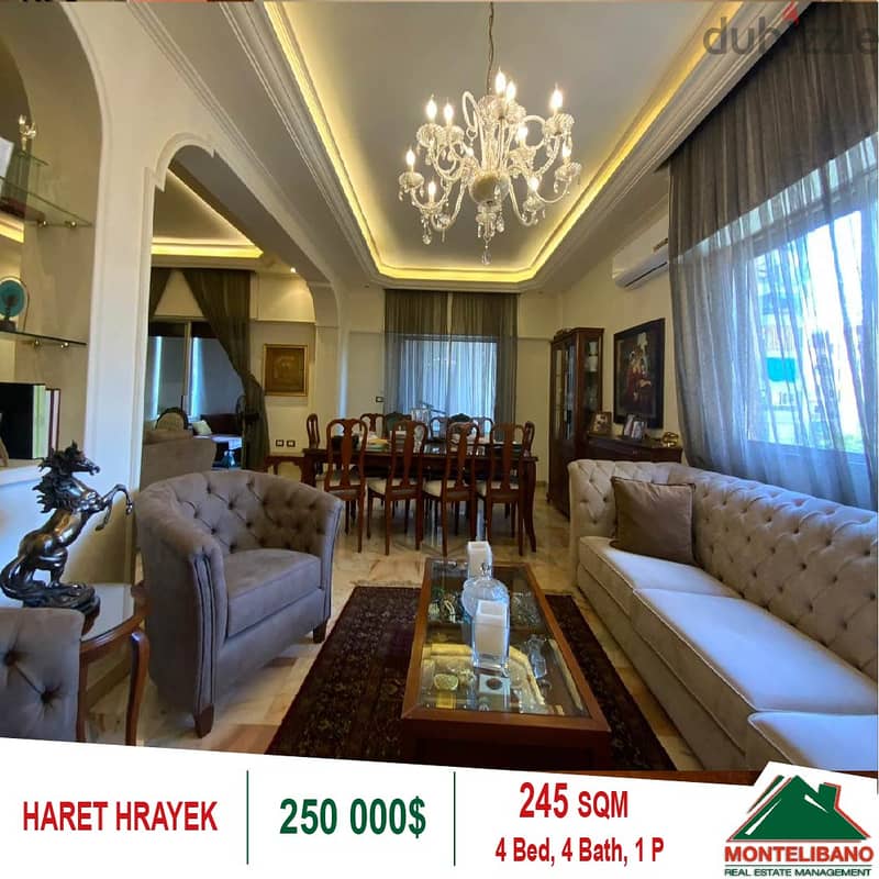 250,000$!! Apartment for Sale located in Haret Hreik 2