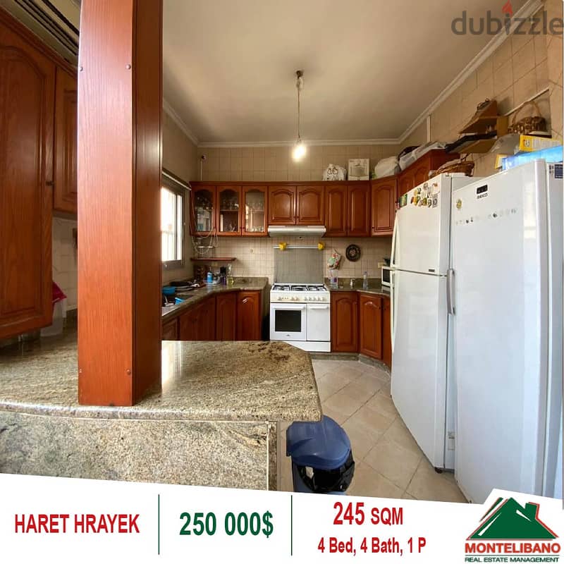250,000$!! Apartment for Sale located in Haret Hreik 4