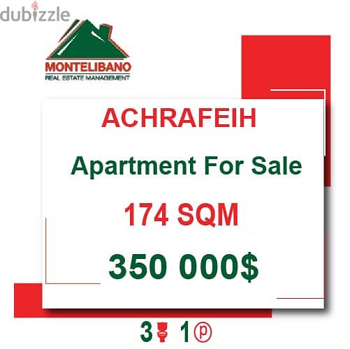 350000$! Apartment for sale located in Achrafieg 0