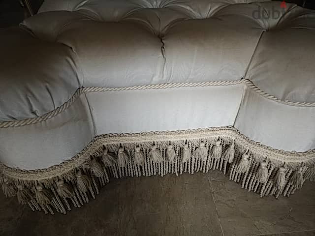 An old handmade upholstered Ottoman footstool 1