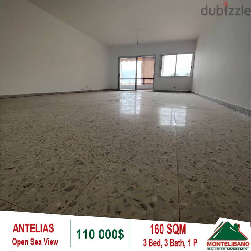 110000$!! Open Sea View Apartment for sale located in Antelias 1