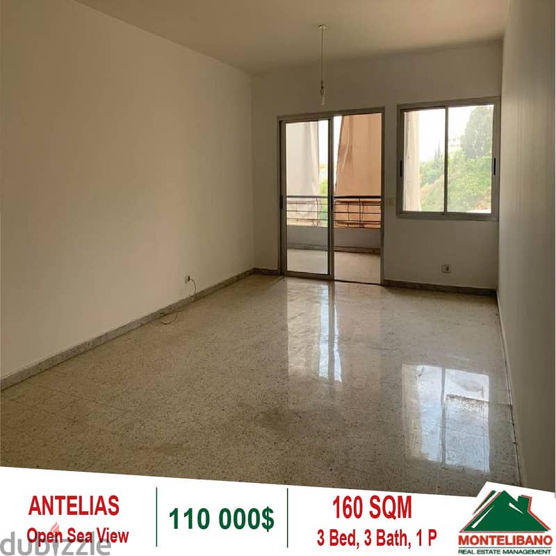 110000$!! Open Sea View Apartment for sale located in Antelias 2