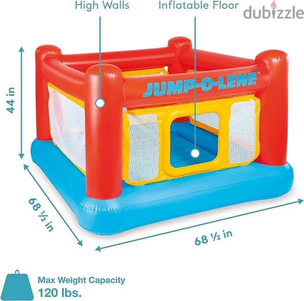 Intex Inflatable Jump-O-Lene Indoor/Outdoor Trampoline Bounce Castle 1