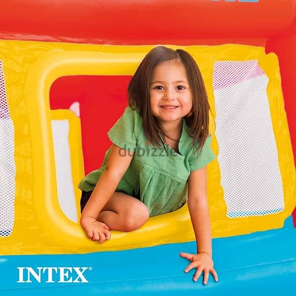 Intex Inflatable Jump-O-Lene Indoor/Outdoor Trampoline Bounce Castle 6