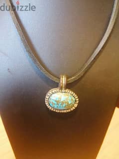 vintage sterling silver, leather, and turquoise 0
