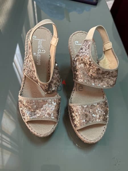 glitter silver high heel sandal 0
